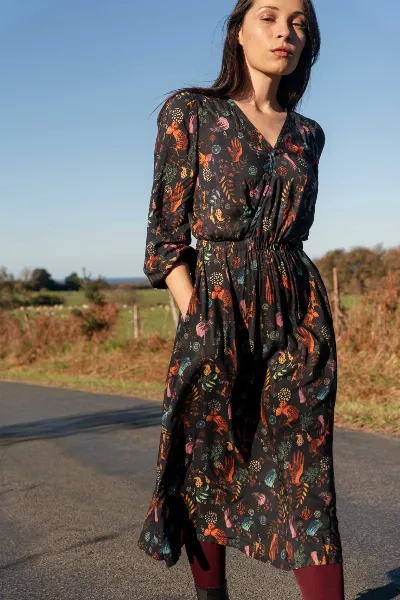 Widda Widda Damen vegan Kleid Onny African Print Multicolor