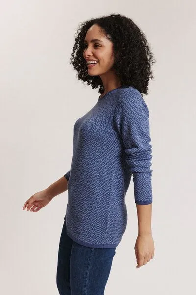 TRANQUILLO TRANQUILLO Jacquard-Pullover Lolaa aus GOTS-Bio-Baumwolle