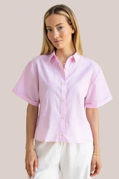Arber Studio Arber Studio Damen vegan Bluse Eden Rosa