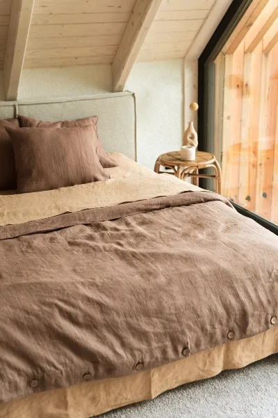 AmourLinen AmourLinen unisex vegan Set Bettwäsche Rosy Brown