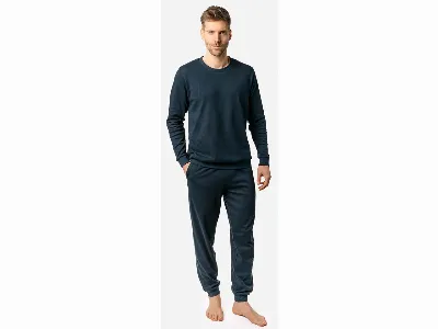 Living Crafts Living Crafts Bio-Herren-Schlafanzug 'ALVAR', dark navy,