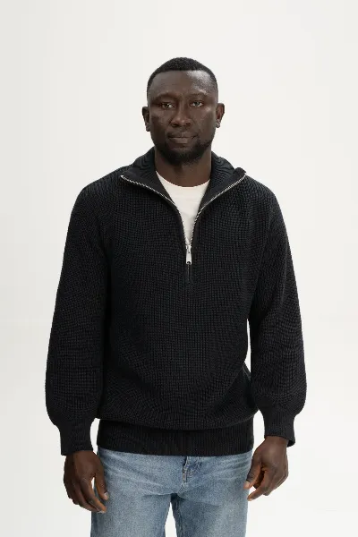 MELA MELA Herren vegan Strickpullover Gerippt Udai