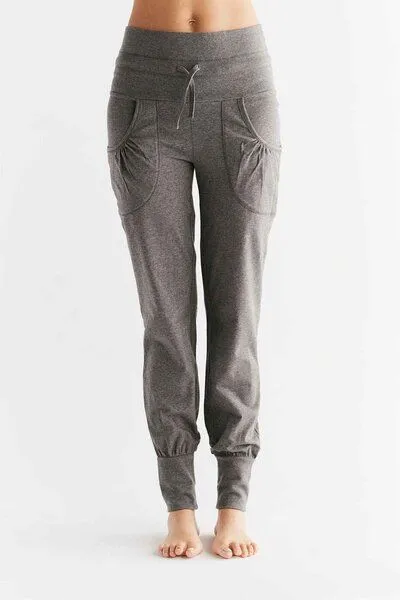 Leela Cotton Leela Cotton Yogahose Melange mit Umschlagbund Baumwolle (Bio) Elasthan