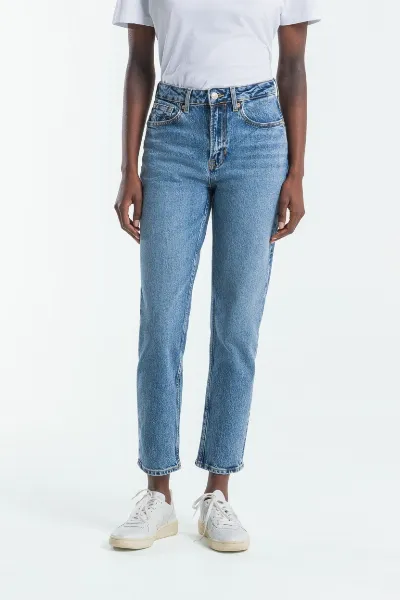 Kings Of Indigo Kings of Indigo Damen vegan Cropped Jeans Stretch Caroline Eco Xavier Blue Marble