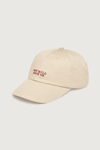 thinking mu Thinking MU Herren vegan Cap Art Will Save Us Ecru