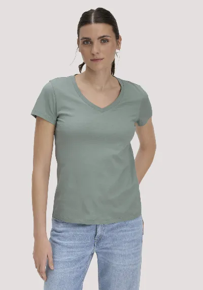 hessnatur hessnatur Damen T-Shirt Regular aus Regenerative Organic Cotton (ROC) - grün