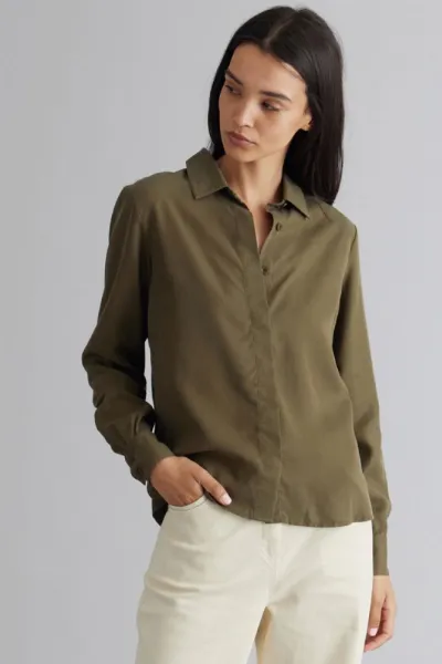 KOMODO KOMODO Damen vegan Kenji Bluse Khaki