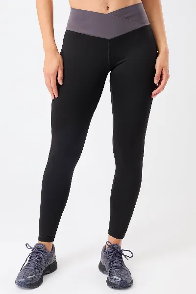 mandala MANDALA Damen vegan Strumpfhose Wrap & Stripe Original Schwarz/Violett