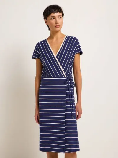 LANIUS LANIUS Wickelkleid mit Streifen aus Bio-Baumwolle