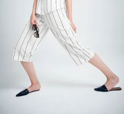 JAN N JUNE JAN N JUNE Culotte Hose TULIPA weiß schwarz gestreift