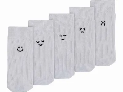 MELA MELA Bio-Socken-Box Smiley Mood 5er-Set weiß,