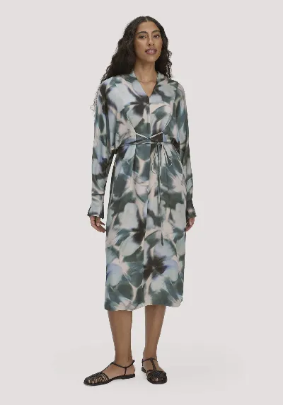 hessnatur hessnatur Damen Kimono Kleid Wickeloptik Midi aus LENZING™ ECOVERO™ - blau