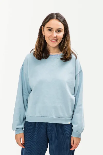 MATONA MATONA Damen vegan Sweatshirt Hellblau-Nebel