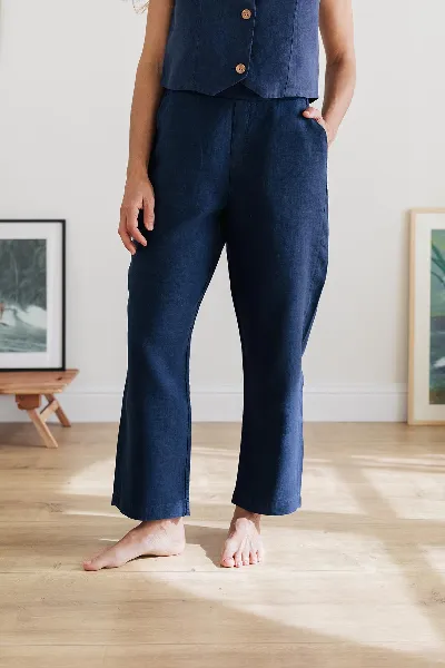 TWOTHIRDS TWOTHIRDS Damen vegan Hose Denis Blue Night