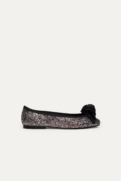 BIKKOU BIKKOU Damen vegan Ballerinas 9:30 Uhr Anhörung Vor Gericht Buntes Glitzer