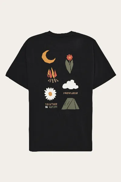 KnowledgeCotton Apparel KnowledgeCotton Apparel Herren vegan T-Shirt Herren Rückenaufdruck Black Jet