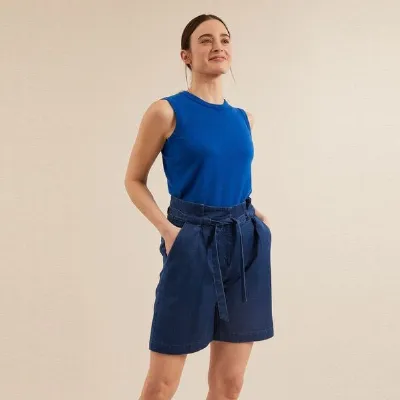 LANIUS LANIUS Paperbagshorts Denim Baumwolle und Hanf