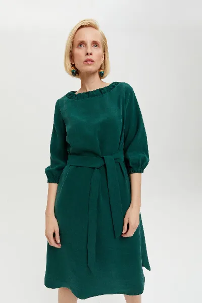 AYANI AYANI Damen vegan Kleid Celine Waldgrün