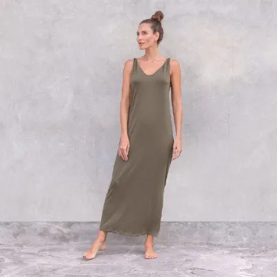 Jaya Jaya LEA - elegantes Sommerkleid in Maxi-Länge aus weich fließendem Tencel/Biobaumwoll Mix