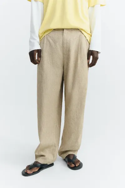 thinking mu Thinking MU Herren vegan Hose Karotte Sigurd Raw Ecru