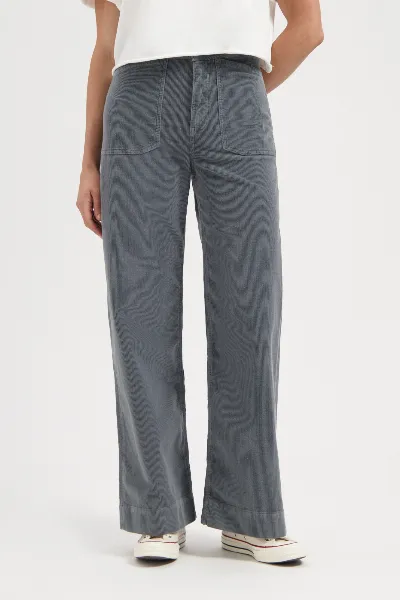 Kuyichi Kuyichi Damen vegan Hose Corduroy Farrah Worker Cloud Blue