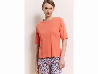 tranquillo tranquillo Bio-Damen-T-Shirt Lottee mit Rundhalsausschnitt, camellia orange,