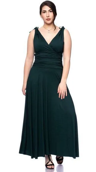 Ingoria Ingoria VERIA Maxi Kleid in Wickeloptik mit gerafftem Taillenbund
