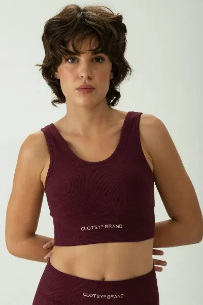 Clotsy Clotsy Damen vegan Sport-Bh Classic Burgund