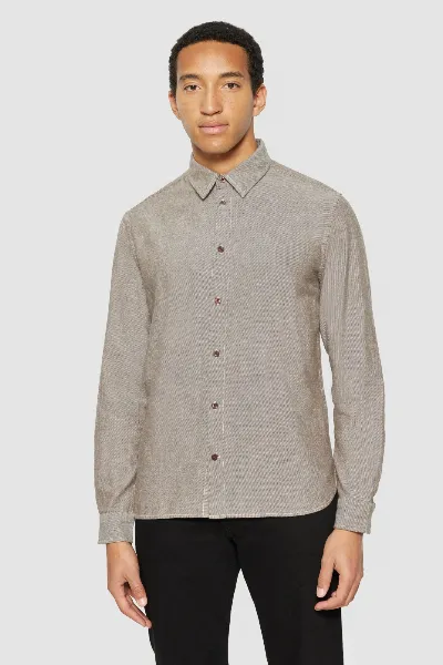 KnowledgeCotton Apparel KnowledgeCotton Apparel Herren vegan Hemd Flanell Dune Regular Demitasse Braun