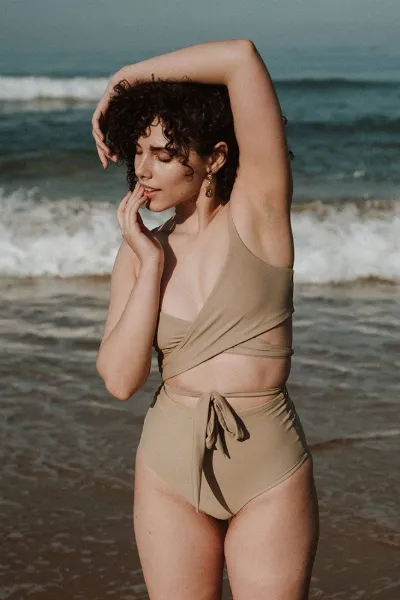 Anekdot Anekdot Damen vegan Lin + Core High Bikini Set Mosaik