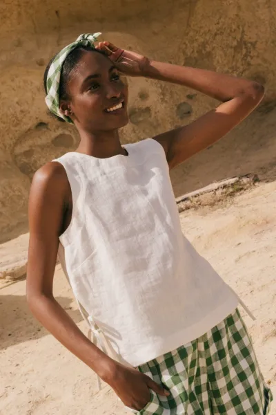 AmourLinen AmourLinen Damen vegan Oberteil Rosie White