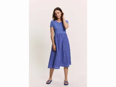 tranquillo tranquillo Bio-Damen-Midikleid Juliaa mit Taschen, baja blue,