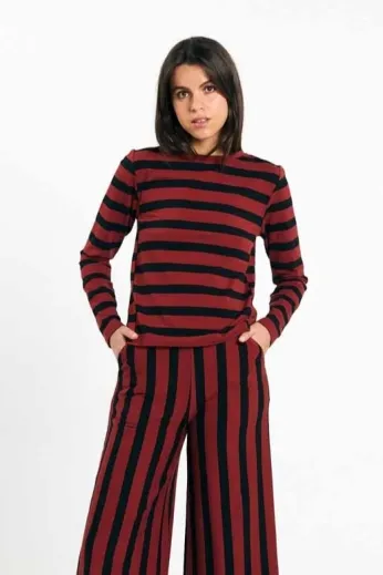 SUITE13LAB SUITE13LAB Damen vegan Top Maia Stripes Brick
