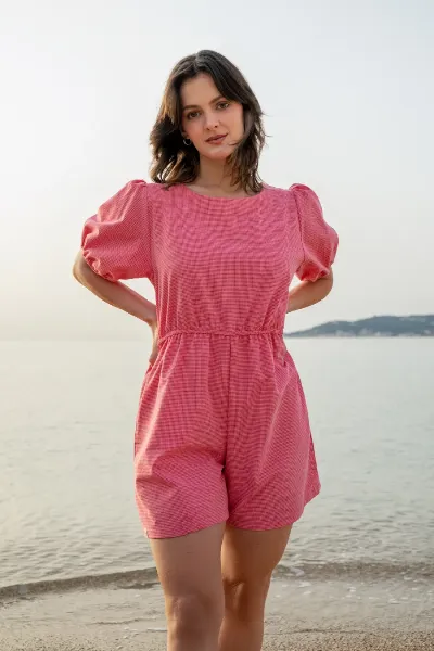 Clotsy Clotsy Damen vegan Jumpsuit Olivia Vichy