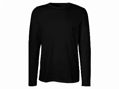Neutral Neutral Bio-Herren-Langarmshirt mit Rundhalsaussschnitt schwarz,