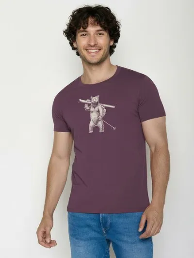 GreenBomb GREENBOMB Ski Bear Guide - Sportliches T-Shirt aus Bio-Baumwolle / hochwertiger Print / GOTS / Fair & Vegan