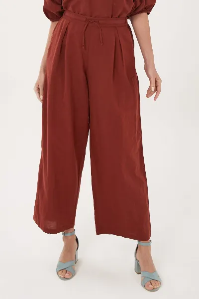 ORGANICATION ORGANICATION Damen vegan Weite Hose Dunkelrot