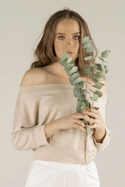 TAWAST TAWAST Damen vegan Pullover Sunlight Play Sand