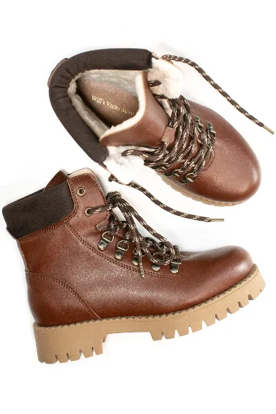 Will's Vegan Store Will's Vegan Store Damen vegan Dock Boots Insulated Mk2 Chestnut