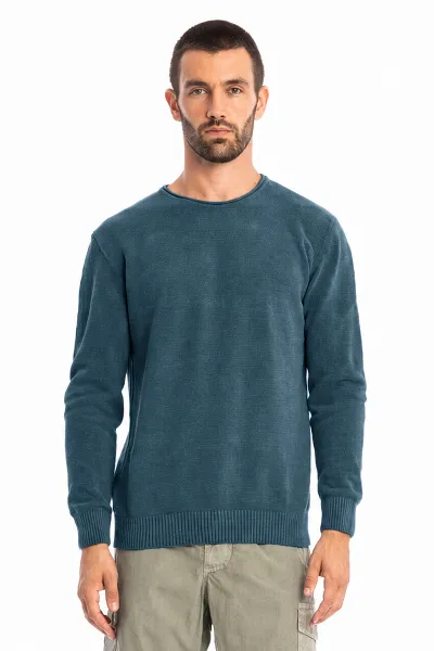 RAVENS VIEW IBIZA RAVENS VIEW IBIZA Herren vegan Pullover Keanu Knit In Ozeanblau