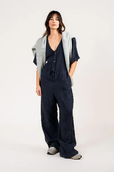 Kuyichi Kuyichi Damen vegan Jumpsuit Sammie Mitternachtsblau