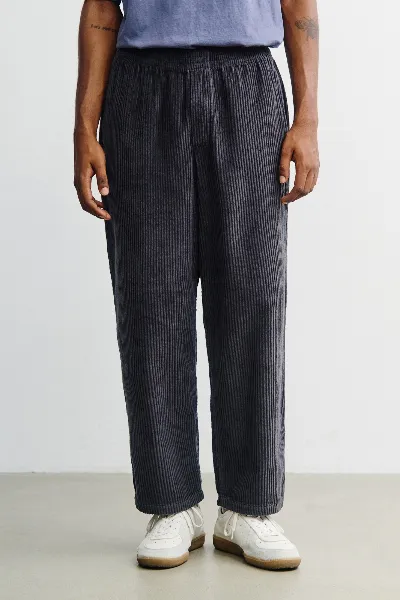 Rotholz Rotholz Herren vegan Hose Mit Weitem Bein Aus Cord Anthrazit
