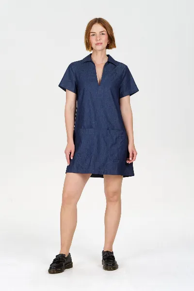 KOMODO KOMODO Damen vegan Kleid Talia Midwash Blau