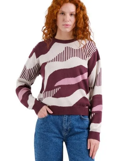 Dedicated DEDICATED Sweater Arendal Flowing Abstract Multi Colour