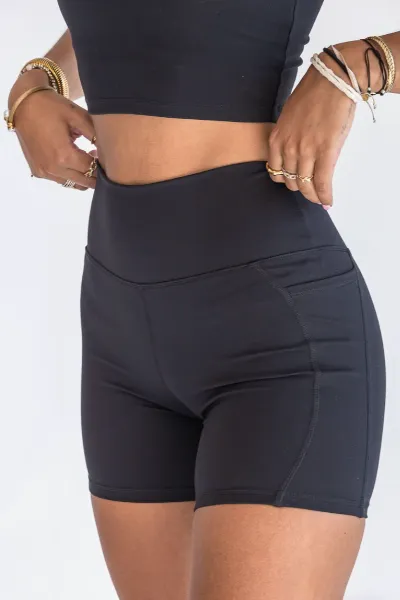 SEAAV SEAAV Damen vegan Shorts Biker 5'' Mit Taschen Onyx