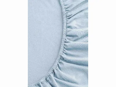 MELA MELA Bio-Spannbettlaken 'PAMBAN' aus Jersey, 140/160 x 200 cm, cloudy blue