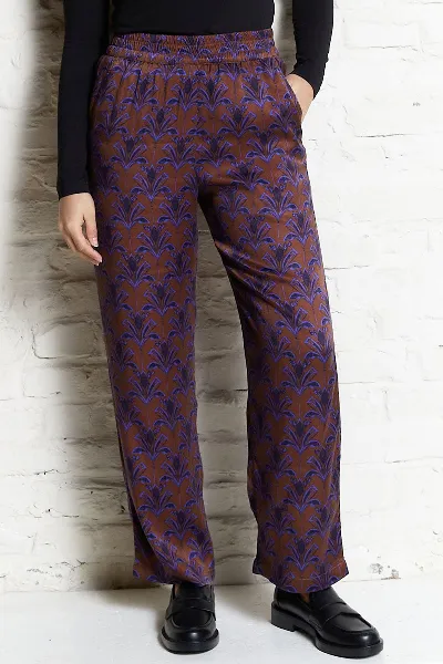 Yahmo Yahmo Damen vegan Hose Hilde Moka Braun/Violett