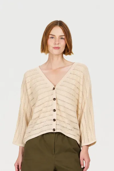 KOMODO KOMODO Damen vegan Pullover Mali Batwing Sand
