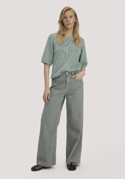 hessnatur hessnatur Damen Jeans VONNA Super Wide Leg aus Bio-Baumwolle mit TENCEL™ Lyocell - grün