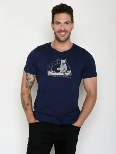 GreenBomb GREENBOMB Bear Canoe Spice - Sportliches T-Shirt aus Bio-Baumwolle / hochwertiger Print / GOTS / Fair & Vegan